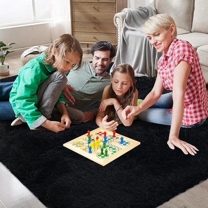 Shag Area Rugs for Bedroom Living Room,8X10 Ultra Soft Fluffy Area Rugs for Dorm,Indoor Carpet Plush Rugs for Home Decor, Black