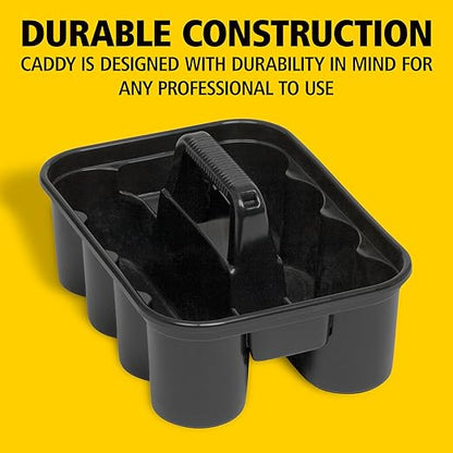 Rubbermaid Commercial Products Deluxe Carry Caddy for Take-Out Coffee/Soft Drinks Postmates/Uber Eats/Food Delivery Cleaning Products Sports/Water Bottles Black