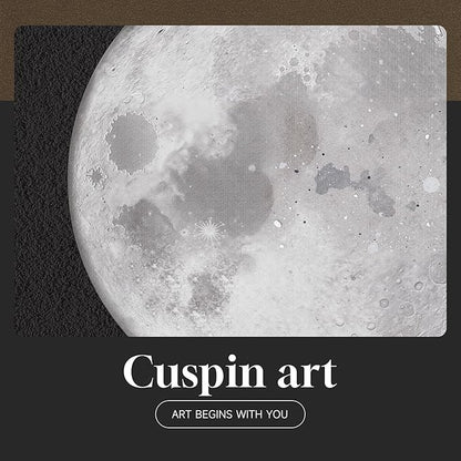 Framed Black and White Wall Art, Large Modern Minimalist Moon Prints Paintings Artwork for Walls, Contemporary Photography Elegant Pictures for Living Room Bedroom Office Hallway Wall Decor 24x36 In