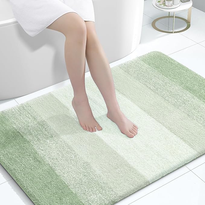 OLANLY Large Bathroom Rugs Mat 44x32, Extra Soft Absorbent Microfiber Bath Rugs, Rubber Backing, Quick Dry, Washable Bath Mats for Bathroom Floor, Tub and Shower, Home Decor Accessories, Sage Green
