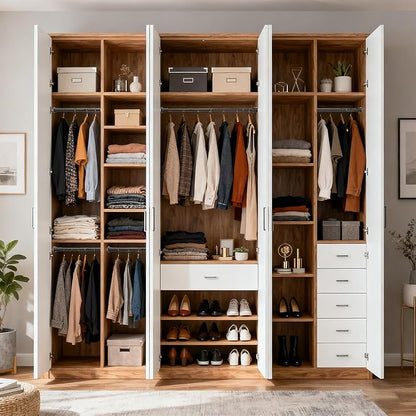 1.1 Inch Diameter Tension Closet Rods for Hanging Clothes 32-60 Inch, Adjustable Pole Closet to Hang Clothes, Heavy Duty Closet bar for Wardrobes with No Drilling Holder, Matte Black