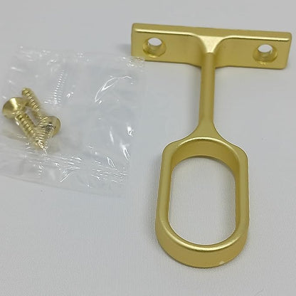 Matte Brass Aluminum Oval Wardrobe Tube Closet Rod with Two End Supports and Installation screws (18 INCH)