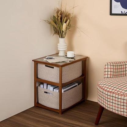 MiniArk Large Storage Baskets for Organizing, Closet Shelf Baskets for Clothes Blanket Towels, Baby Nursery, Toy Bins Box, Woven Rope Baskets, 17 x 13 x 7.5”, 4 Packs Mixed Brown