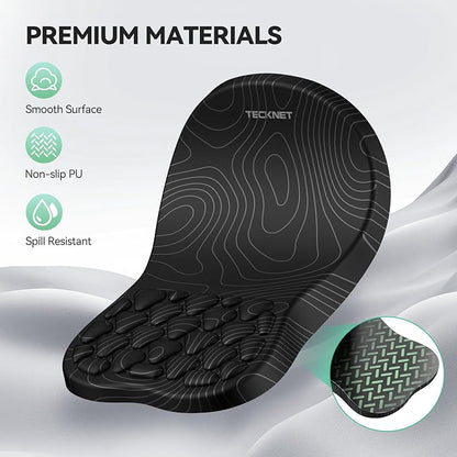 TECKNET Ergonomic Mouse Pad with Wrist Rest, Soft Mousepad with Massage Design, Memory Foam and Non-Slip PU Base for Pain Relief, Gaming Mouse Pad for Desk, Home, Office, 12x8 Inches, Black White