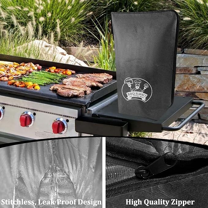 Valentines Day Gifts 21-Inch BBQ Blanket for Resting Meat - Insulated Brisket Bag for Smoker & Grill Accessories | 5-Layer Thermal Resting Bag for Super Bowl, Parties (Black-Dupont)