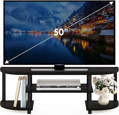 Furinno Turn-S-Tube Wide TV Entertainment Center, Espresso/Black