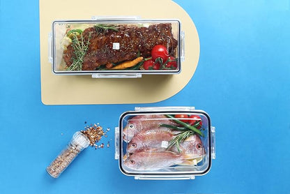 Airtight Food Storage Container With Lid (101.4 oz, With Removable Drain Tray)-BPA-Free | Dishwasher, Microwave & Freezer Safe | Leak-Proof Lids | Kimchi Storage Container | Fresher Food