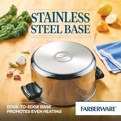 Farberware Classic Series Stainless Steel Stockpot with Lid, 6-Quart Pot