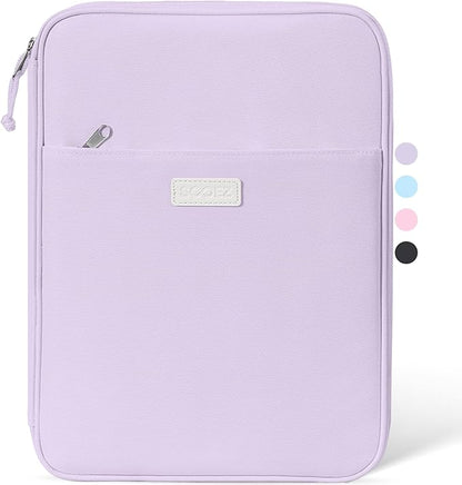 Sooez Zipper Binder Bag, 1 Inch Binders 3 Ring O-Ring, 5-Tab Dividers Expanding File Folder, 500-Sheet Capacity Three Ring Binder, Cute Organizer Storage for Student School Classroom Supplies, Purple