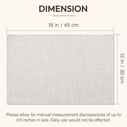 Blue Forest Placemats Set of 4, Dual-Layered Thickened Faux Linen Cloth Place Mats Heat Resistant Machine Washable Wrinkle Free Table Mats Indoor/Outdoor (Cream Beige)