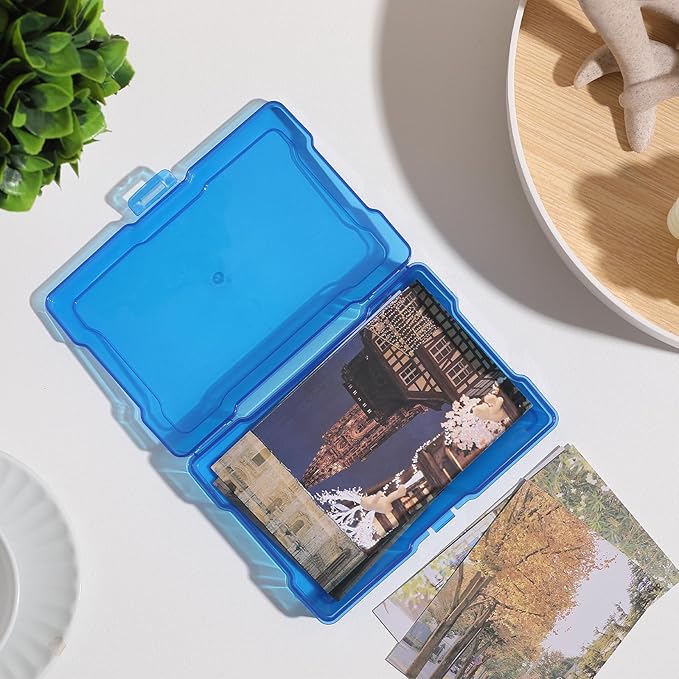 novelinks Transparent 4" x 6" Photo Storage Boxes - Photo Organizer Cases Photo Keeper Picture Storage Containers Box for Photos - 10 PACK (Multi-colored)