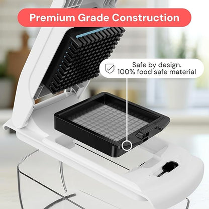 Fullstar All in One Vegetable Chopper and Mandoline Slicer - Food Chopper with Container and Julienne Slicer, Fruit Slicer, Veggie Cutter, Kitchen Gadgets & Gift for Mom (8 in 1, White)