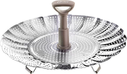 Oster Sangerfield Stainless Steel Expandable Steamer Insert 7 to 10.5 Inches – Adjustable Kitchen Cookware Accessory for Steaming