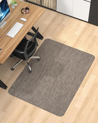 Blvornl Office Chair Mat for Hardwood Floor, 47.2"*60" Desk Computer Chair Mat for Hard Wood, Large Anti-Slip Hard Floor Protector Rolling Chair Mat, PVC Mat Desk Rug for Office and Home Dark Brown