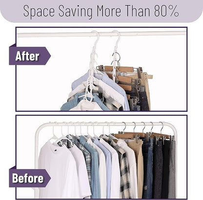 Mr. Pen- Space Saving Hangers, 16 pcs, 360° Rotating Hooks, Magic Cascading Hanger Organizer with 5 Enclosed Slots, Closet Organizers and Storage for Clothes, College Dorm Room Essentials