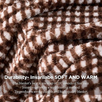 Zyrah Fleece Throws for Couch Super Soft Throw Blanket Lightweight Decorative Fuzzy Cozy Blankets for Sofa Chair Bed (C-Brown, Throw(50"x60"))