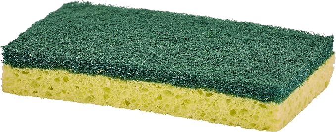 Scrubee Heavy Duty Scrub Sponge with Scouring Pad, Kitchen Dishwashing, Sink, Pot and Frying Pan Cellulose Scrubber Sponge Non Scratch. by Superio… (4.5" 3 Pack)