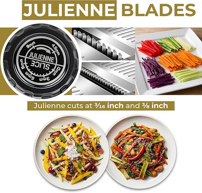 Gramercy Mandoline Food Slicer, Vegetable Cutter, Potato Slicer, Mandolin for Kitchen, Veggie Cutter, Cucumber Tool - Comes with One Pair Cut-Resistant Gloves
