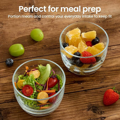 Glass Meal Prep Bowls Set - Leakproof Lids,13 oz (4-Pack Grey) Perfect for Meal Prepping, Portion Control, and On-the-Go Lunches BPA-Free