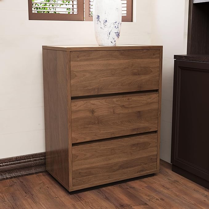 Contemporary 3-Drawer Nightstand with Sleek Wood Finish, Perfect for Bedroom, Living Room, or Office (15.74" D x 23.62" W x 32.48" H（3 Drawers）)