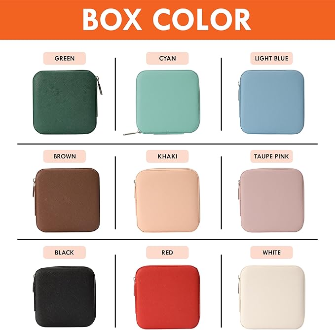 Custom Leather Jewelry Organizer Box with Name & Birth Flower – Personalized Travel Jewelry Case, Small Travel Jewelry Case, Birthday Gift for Women, Bridesmaid Proposal (Flower)