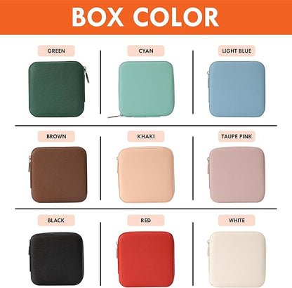 Custom Leather Jewelry Organizer Box with Name & Birth Flower – Personalized Travel Jewelry Case, Small Travel Jewelry Case, Birthday Gift for Women, Bridesmaid Proposal (Flower)