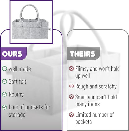 Mr. Pen- Baby Diaper Caddy Organizer, Gray, Medium, Nursery Storage Bin and Car Organizer for Diapers and Baby Wipes