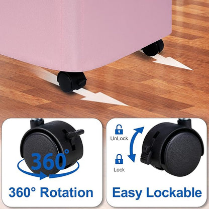 Slim Laundry Hamper with Wheels,20 Gal (75L) Rolling Laundry Basket with lid and wheels Clothes Hamper Foldable Tall Dirty Clothes Basket Sturdy Collapsible Clothes Hamper for Dorm,Laundry Room