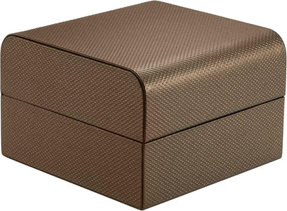 Premium Weave Texture Pillow-Style Watch Box & Bangle Box for Men & Women - Soft Ivory Suede Interior Bracelet/Bangle & Watch Case - Ideal for Watch & Bracelet Jewelry Gift Box Display