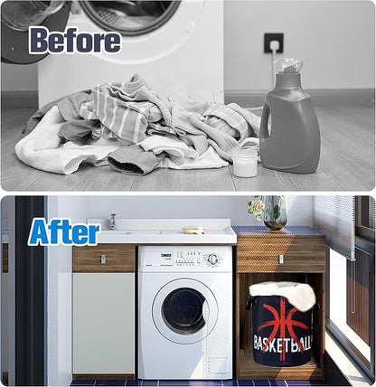 Basketball Laundry Basket Ball Foldable Oxford Cloth Funny Tote Bag Laundry Hamper Clothes Storage Bucket Organizer For Bathroom/Laundry Storage/Bedroom 18.9x16.5 Inch