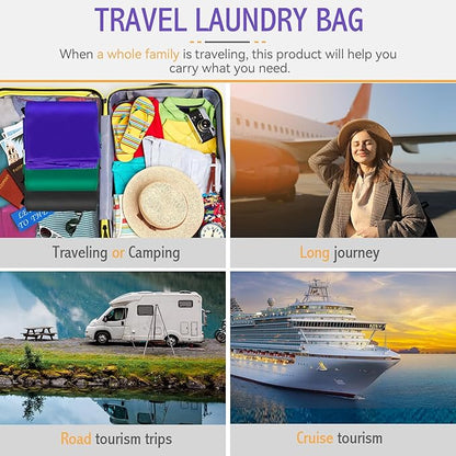 Isink Extra Large Heavy Duty Laundry Bag - 28" x 40", Travel Laundry Bag for Dirty Clothes, Purple