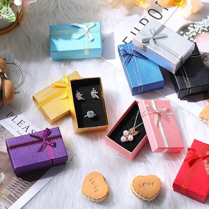 Ecally Small Cardboard Jewelry Gift Boxes 2 x 3.1 x 1.1 Inches Earring Boxes for Jewelry Gift Rings Earring Necklaces