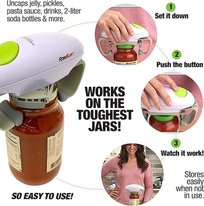Robotwist Automatic Jar Opener,Deluxe Model with Improved Torque,Robo Twist Kitchen Gadgets for Home,Electric Handsfree Easy Jar Opener – Works on All-Jar Sizes,As Seen on TV,(Pack of 6)