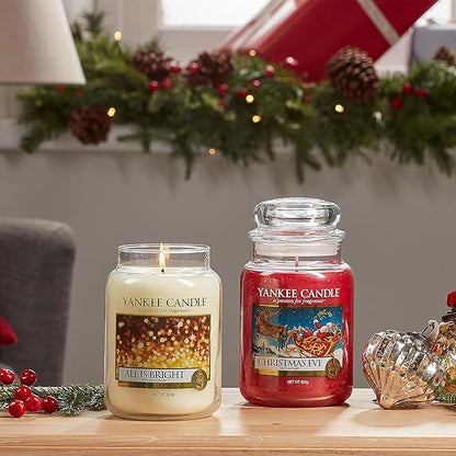 Yankee Candle Christmas Eve Scented, Classic 22oz Large Jar Single Wick Candle, Over 110 Hours of Burn Time