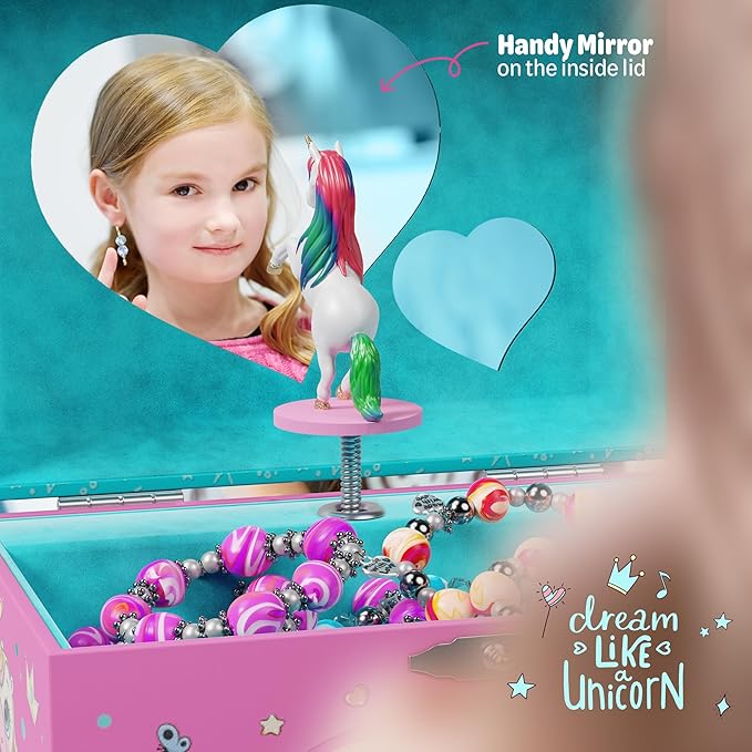 Lark & Loop Musical Jewelry Box for Kids - Unicorn Gifts