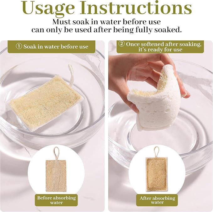 JOYMOOP Compressed Cellulose & Loofah Scrubbers, Non-Scratch Scrub Sponge, Kitchen Sponges for Dishes, 24-Pack, Dual-Sided Dish Sponge for Nonstick Cookware & All Surfaces