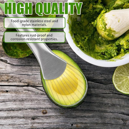 2-in-1 Avocado Pitter and Slicer, Well Made Stainless Efficient Kitchen Tool Dishwasher Safe for Hassle-Free Avocado Prep Sandwiches, Salads