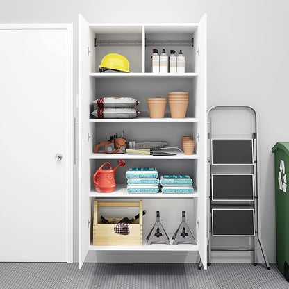 Prepac HangUps Large Storage Cabinet - Immaculate White 36" Cabinet with Storage Shelves and Doors; Ideal for Bin and General Storage Solutions