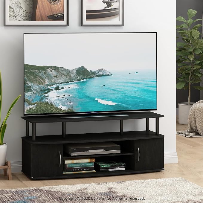 Furinno JAYA Large Entertainment Stand for TV Up to 55 Inch, Blackwood