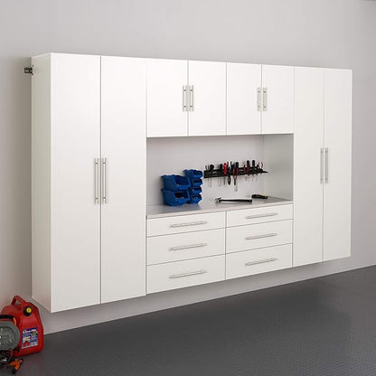 Prepac HangUps 30" Large Garage Cabinet, Bathroom Cabinet Wall Mount, Ideal for Garage, Kitchen and Laundry Organization 30" W x 72" H x 16" D, White