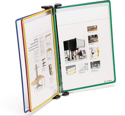 DJOIS by Tarifold - Wall Mount Reference & Display System - Durable Steel Wire Frames- 5 Double-Sided Pockets - 10 Sheet Capacity - Made in France