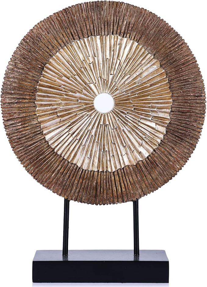 XMGZQ Wood Color Minimalist Round Statue Above Cabinet Decor Kitchen,Modern Decorative Sculpture Home Decorations for Living Room Coffee Table,Shelf Decor Items,Center Pieces Decoration (Extra Large)
