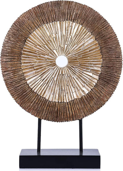XMGZQ Wood Color Minimalist Round Statue Above Cabinet Decor Kitchen,Modern Decorative Sculpture Home Decorations for Living Room Coffee Table,Shelf Decor Items,Center Pieces Decoration (Extra Large)