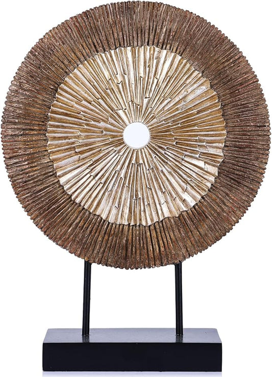 XMGZQ Wood Color Minimalist Round Statue Above Cabinet Decor Kitchen,Modern Decorative Sculpture Home Decorations for Living Room Coffee Table,Shelf Decor Items,Center Pieces Decoration (Extra Large)