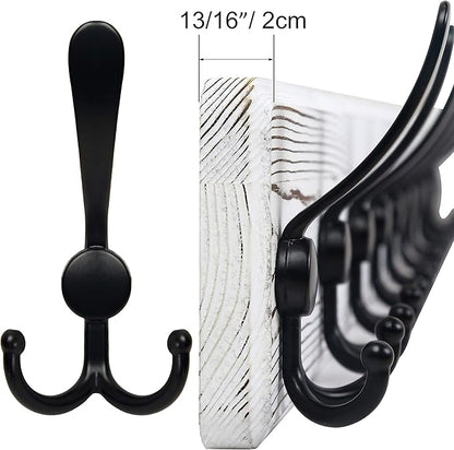 SKOLOO Rustic Wall Mounted Coat Rack: 16" Stud Spacing, Pine Real Wood Plank Wall Coat Rack with 5 Triple Hooks, Farmhouse Coat Hanger Wall Mount for Hanging Backpack Jacket Coat Hat