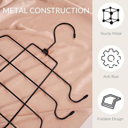 ZEDODIER Tank Top Hanger Space Saving, Bra Hangers for Closet Organizer, Hanging Bra Organizer Tank Tops Holder with 8 Hooks, Metal Closet Organizers and Storage Small Space Solutions, Black