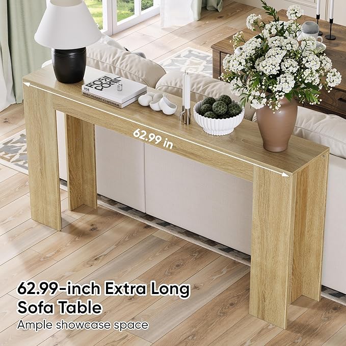 Spaco 63'' Narrow Long Console Table,Farmhouse Entryway Table Sofa Table with Storage,Wood Behind Couch Table for Living Room, Hallway,Foyer