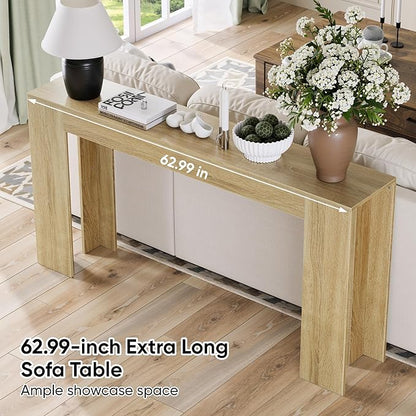 Spaco 63'' Narrow Long Console Table,Farmhouse Entryway Table Sofa Table with Storage,Wood Behind Couch Table for Living Room, Hallway,Foyer