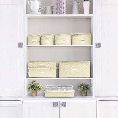 Sorbus Coffee Mug Organizer - Display Storage Case with Quilted Exterior, Label Windows, Handles & Dividers (Fits 12 Mugs)