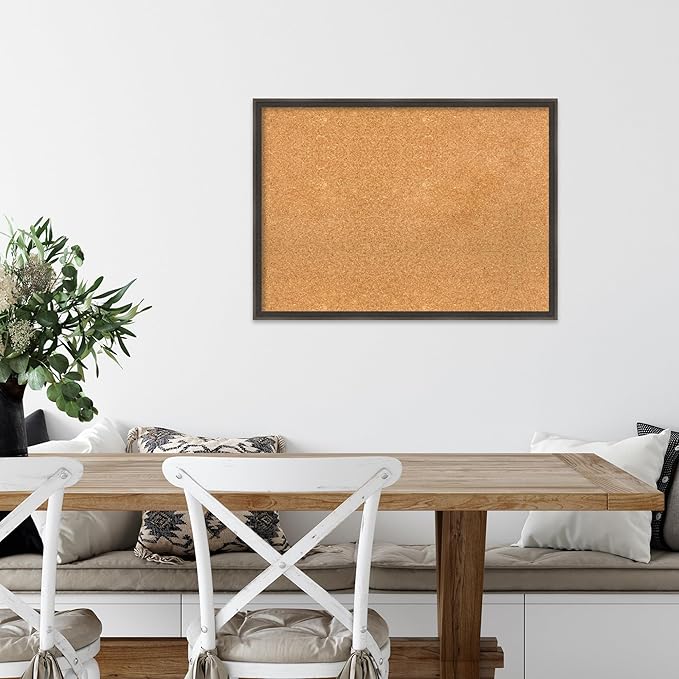 Amanti Art Natural Cork Board for Wall, 21x29 Vision Board with Brown Wood Frame, Medium Corkboard Office Decor for Home Organization, Casual Corkboard Pinboard to display items for home organization